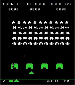 4 Kuva 2. Atarin Pong peli (Hill, J.) Ensimmäinen arcadepeli joka esitteli taustamusiikin, oli Taito Midwayn Space Invaders (kuva 3.) vuonna 1978.