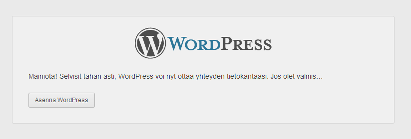 28 Kuva 5. Tietokanta- ja käyttäjätietojen syöttäminen. Tietojen lähettämisen jälkeen asennus muodostaa yhteyden luotuun tietokantaan.