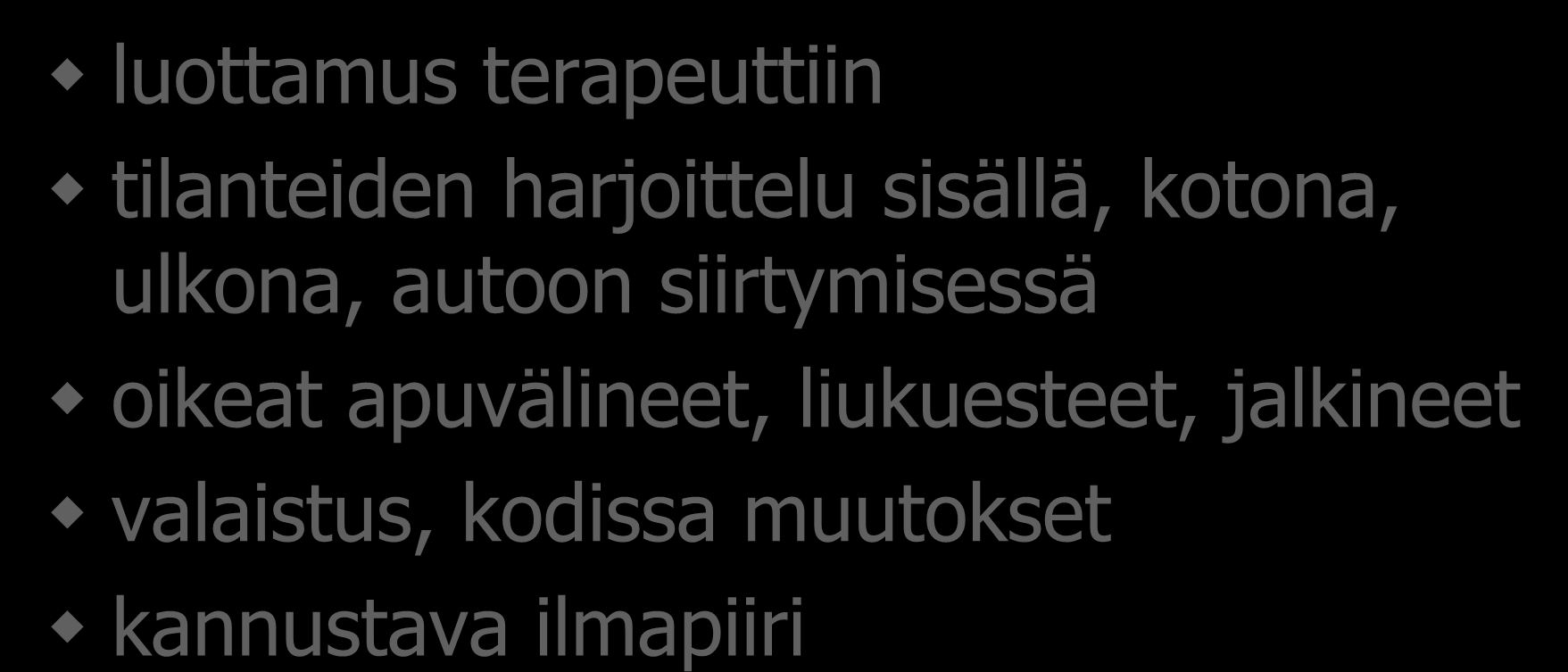 Pelko kaatumisesta luottamus terapeuttiin tilanteiden harjoittelu sisällä, kotona, ulkona, autoon