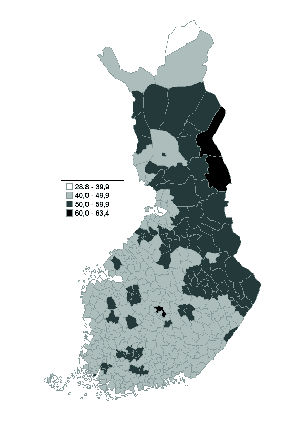 Kuivuus rajoittaa kasvintuotantoa tällä hetkellä melkein koko Suomessa. Toisaalta syksyn sadeolot vaikeuttavat korjuita. Achieved precipitation compared required (%) Peltonen-Sainio, P.