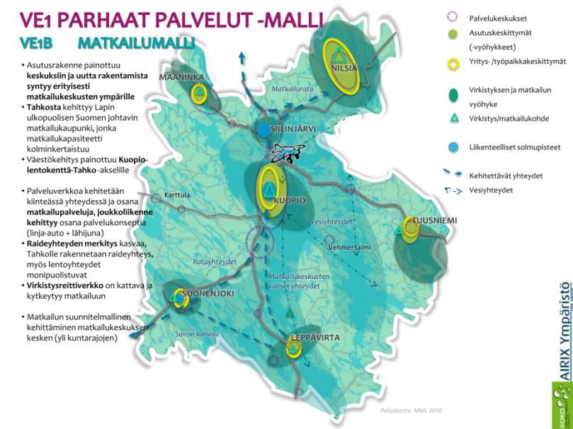 KUOPION TOIMINNALLISEN KAUPUNKISEUDUN RAKENNEMALLI LOIKKA 2030 10 Kuva 7. Rakennemallivaihtoehtojen esitykset. 3.