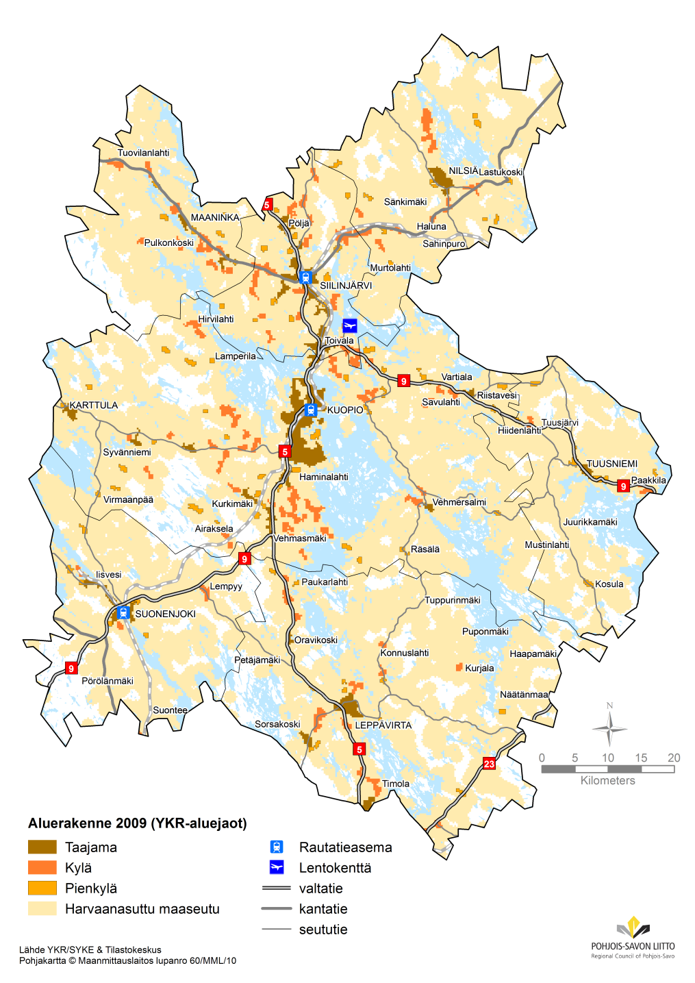 KUOPION TOIMINNALLISEN KAUPUNKISEUDUN RAKENNEMALLI LOIKKA 2030 8 Kuva 6.