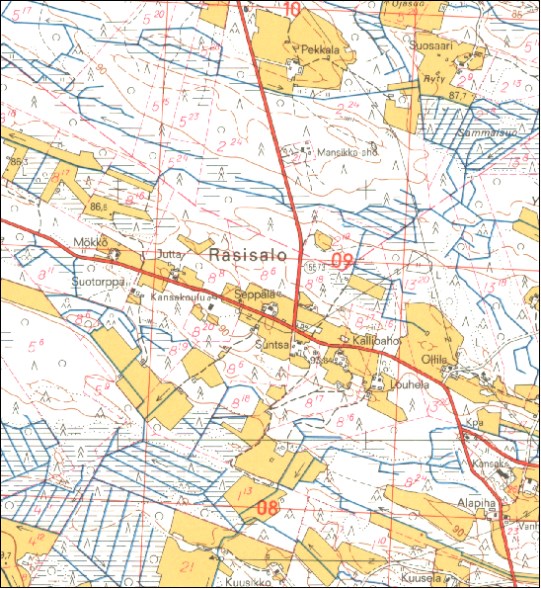 alueen kuva Karttapaikalta (Maanmittauslaitos 2011) Rasisalon maisemamaakuntaluokitus ja maisemakaava Rasisalo Rääkkylässä kuuluu Pohjois-Karjalan järviseutuun.