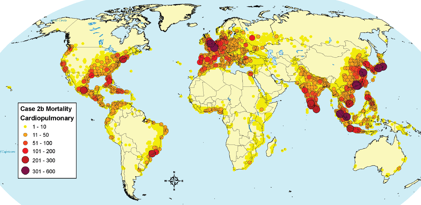 SOx PÄÄSTÖJEN (PM 2.5 ) HAITALLISET TERVEYSVAIKUTUKSET Lähde: James J. Corbett, James J. Winebrake, Erin H.