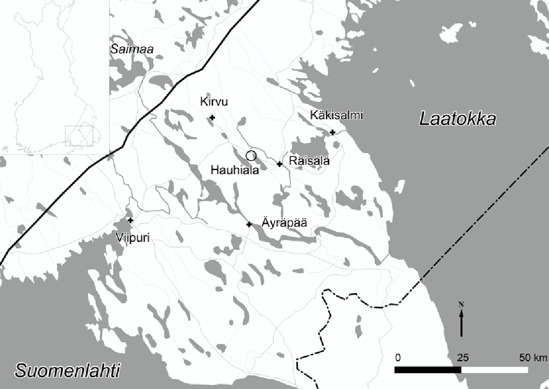 Hauhiala sijaitsee Helisevänjärven länsipäässä, ja kesällä 1939 Helisevänjärven pinta oli tavanomaista matalammalla, minkä seurauksena järven rannoilla oli näkyvissä poikkeuksellisen paljon veden