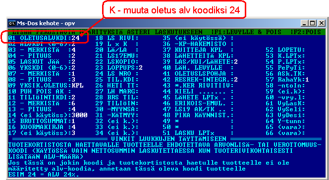 N - Arvonlisäveroprosenttien määritys (ALVPROST.