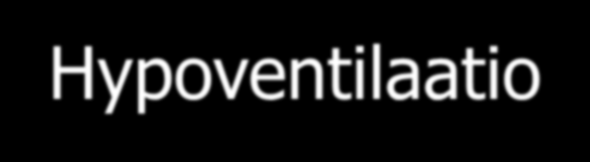 Peruskäsitteet 2 Hypoventilaatio / Hyperkapnia / CO 2 -retentio Hengitetään liian vähän / CO 2 on korkea /CO 2 kertyy elimistöön Hyperventilaatio / Hypokapnia Hengitetään liikaa / CO 2 on