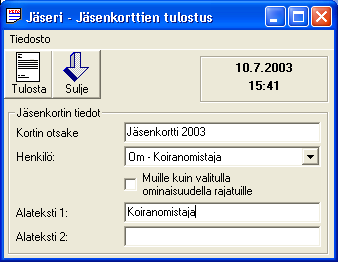 laajenee ja jäsen valitaan Enter näppäimellä. Voit käyttää myös kirjaimia nopeuttaaksesi oikean jäsenen valintaa. Hakemistopuuhun pääsee hiirellä klikkamalla. Puussa voi liikkua nuolinäppäimillä.