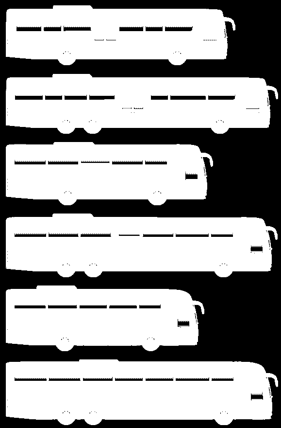 5 (7) Scania OmniExpress muunneltava linja- ja tilausajoautomallisto 3.20 3.20 3.40 3.40 3.60 3.