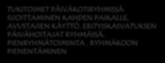 ERITYISEN TUEN TOTEUTTAMINEN HUOLI LAPSEN KEHITYKSEN EDISTYMISESTÄ ARVIOIDAAN TUEN TARVE JA LAATU KIERTÄVÄN ERITYISLASTENTARHANOPETTAJAN AVULLA KÄYTETÄÄN TARPEENMUKAISIA MUITA YHTEISTYÖ TAHOJA MM.