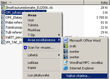 - 108-13 Rekisteröinti Microsoft Office -tiedostojen oletussovellukseksi Versiosta 2 poiketen OpenOffice-version 3 perusasennus ei enää kysy asennusvaiheessa, rekisteröidäänkö OpenOffice