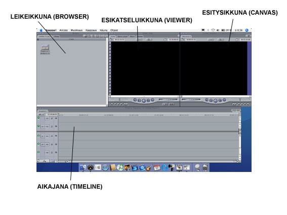 pikakuvakerivistöstä, ensimmäinen kuvake vasemmassa reunassa - Jos ohjelmaan avautuu jonkun toisen editoima projekti, sulje se o FILE > CLOSE PROJECT - Avaa uusi projekti o FILE >