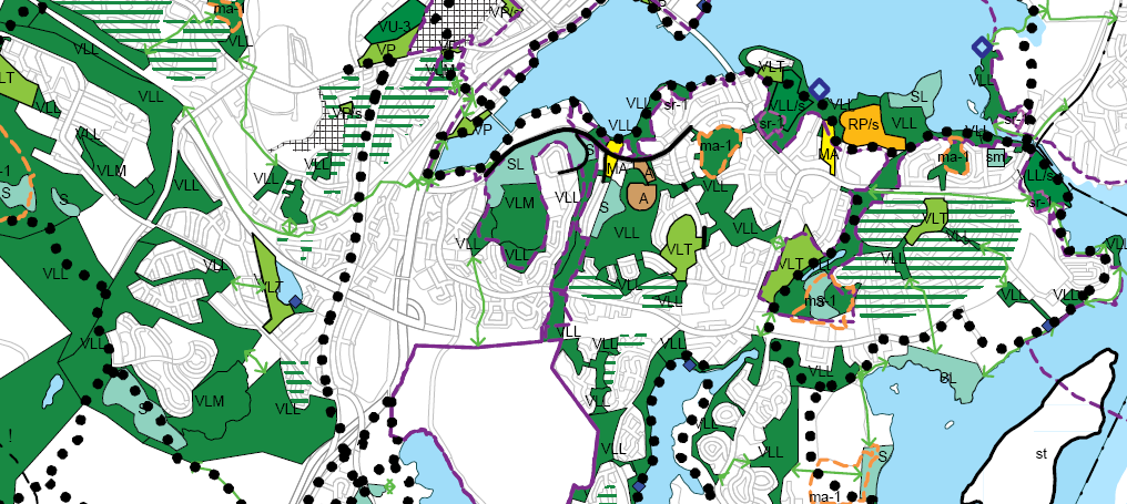 Yleiskaavoituksessa turvataan virkistysalueiden riittävä määrä, saavutettavuus ja jatkuvuus - Seutu-KEKE 2011: -virkistykseen sopivan alueen (lähipuiston) minimikooksi on esitetty 1,5 ha, myös