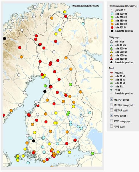 käyttäjäryhmänä yleisilmailu, mutta pyritty huomioimaan myös muiden ilmailun käyttäjien tarpeita Palvelu