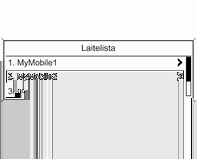 Puhelin 131 Laiteluetteloon tallennetun matkapuhelimen yhdistäminen Valitse haluamasi matkapuhelin ja valitse sitten näytön valikosta vaihtoehto Valitse.