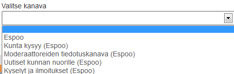 4. Kunta kysyy -osion moderointi Kunta kysyy -osiossa kunnan eri toimijoiden, on mahdollista kysyä nuorten mielipidettä heitä koskevissa asioissa. Aloitekanava.