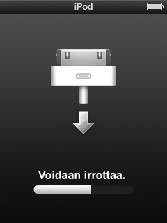 Jos valitset ipod nanon kappaleiden hallitsemisen käsin (lisätietoja kohdassa ipod nanon hallinta käsin sivulla 29) tai sallit ipod nanon käytön levynä (lisätietoja kohdassa ipod nanon käyttäminen