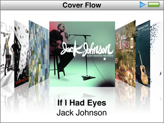 Musiikin selaaminen Cover Flow -näkymässä Voit selata musiikkikokoelmaa Cover Flow -näkymässä. Se on visuaalinen tapa selata kirjastoa.