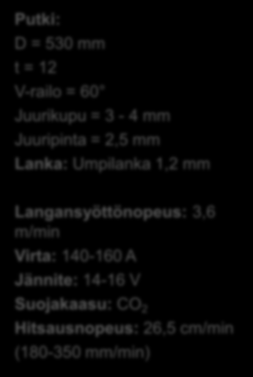 WiseRoot+ säästää kustannuksia pohjapalon hitsauksessa Hitsausnopeus selluloosapuikolla ylhäältä alas -hitsauksessa on yleensä noin 18 cm/min.