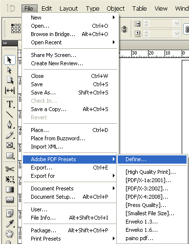 Erweko Adobe Indesign PDF-export ohje Päivitetty 19.3.