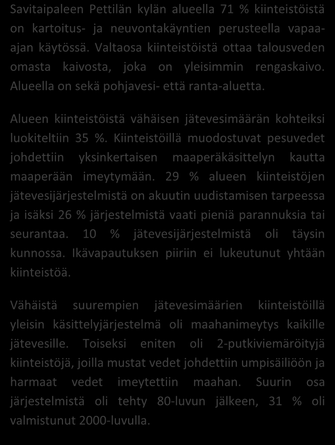 SAIMAAN VESIENSUOJELU- YHDISTYS RY JÄSSI 2014 ALUEKORTISTO PETTILÄ/Savitaipale 29/2014 Pohjavesialue Ranta-alue Taajaan asuttu alue Vedenottamon suoja-alue Vesihuollon kehittämisalue Muu erityisalue