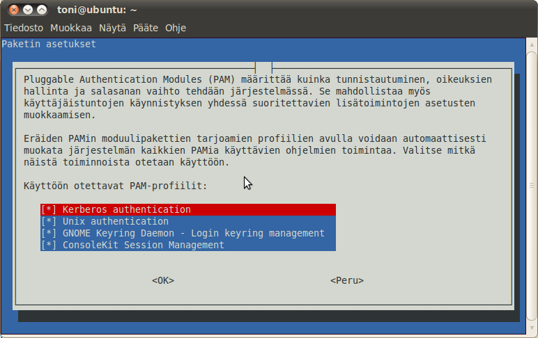 24 kysyy toimialueen nimeä sekä Kerberos-palvelinta. Tässä tapauksessa Kerberospalvelin on Windows Server -palvelin.