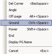 11 GND merkki saadaan luotua hiiren kakkosnapilla painamalla sitä samanaikaisesti, kun piirretään nettiä tai valitsemalla Ctrl + Space. Kuva 11. Ground 1.2.