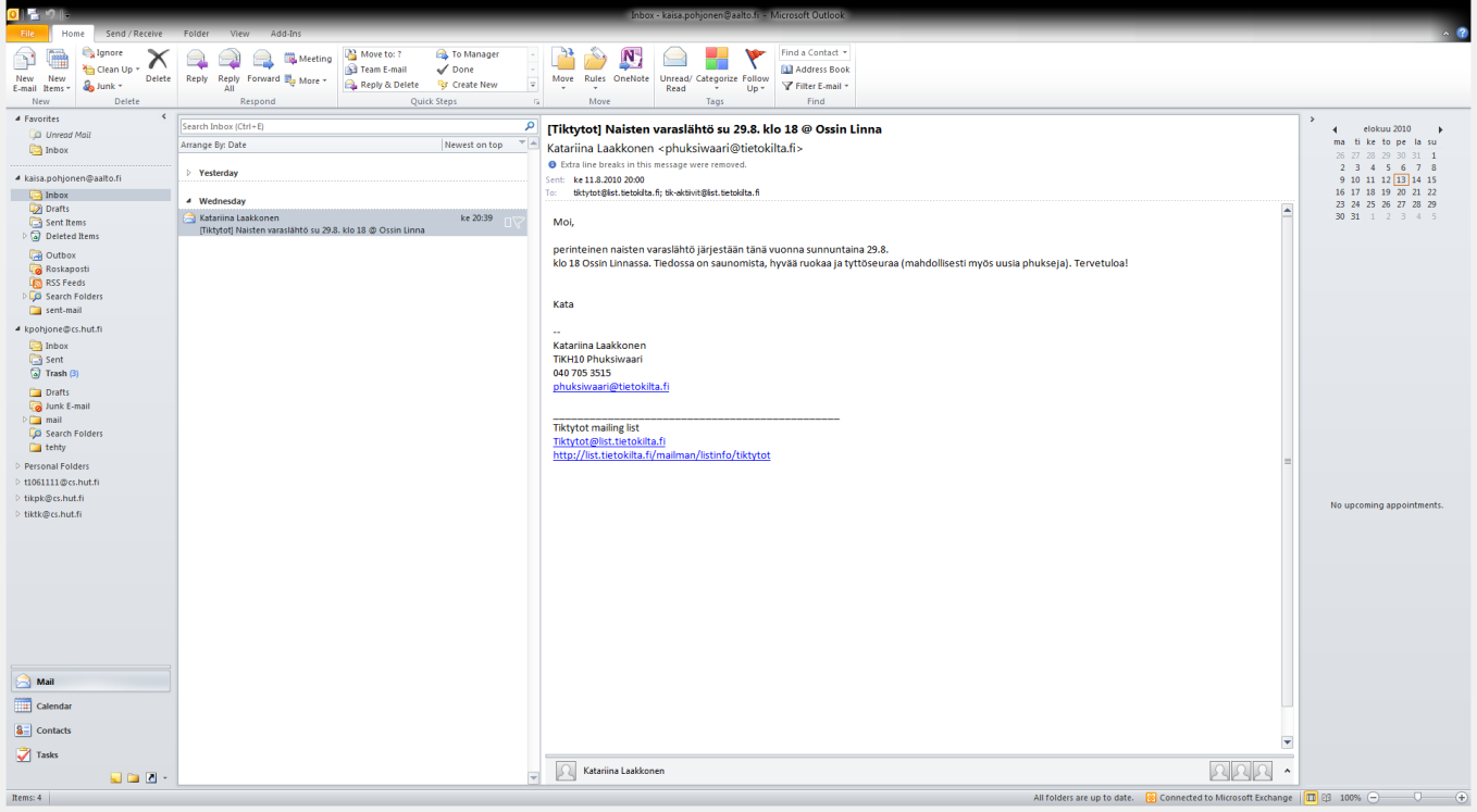 Windowsissa: Outlook Osa