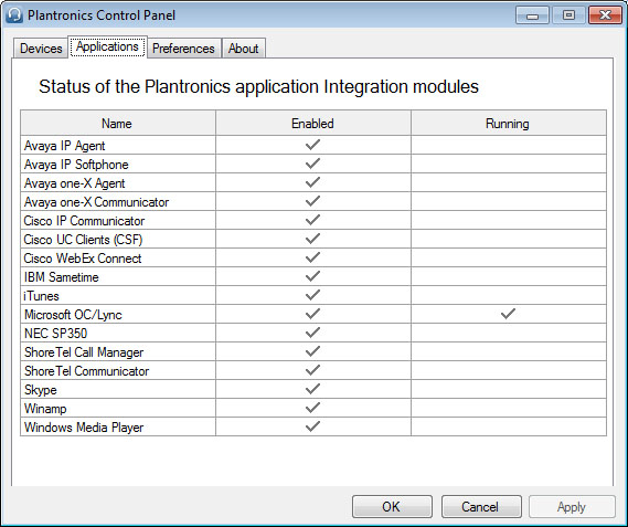 Plantronics Spokes -ohjelmisto Plantronics Control Panel (ohjauspaneeli) Plantronics Control Panel -ohjauspaneelin avulla voidaan muuttaa kuulokkeen toimintaan vaikuttavia käyttäjä- ja laiteasetuksia.