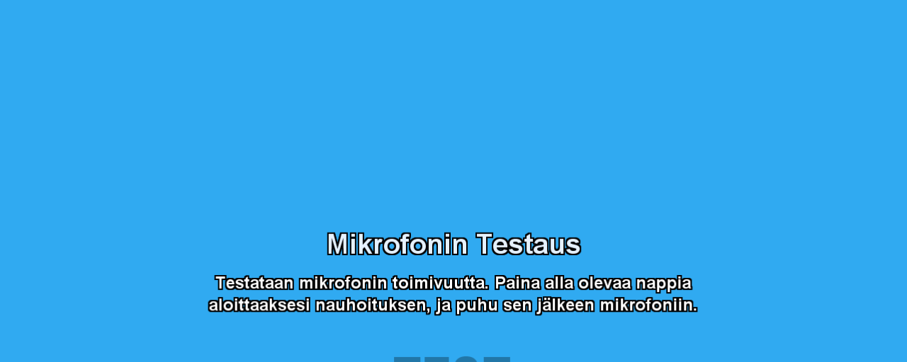 Ekapelin aloitusvalikossa ( pulpetilla ) on alalaidassa nappula, jossa lukee nauhoitus. Tästä aukeaa nauhoitus-näkymä, jossa tulee ensiksi testinauhoitus (Kuva 2).