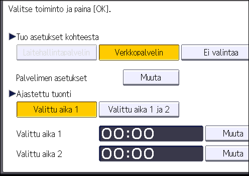 7. Laitteen hallinta Jos tuonti tai vienti epäonnistuu, voit tarkistaa virheen tiedot raportista. Raportti on tallennettu samaan paikkaan, johon laitteen asetustietotiedosto on viety.