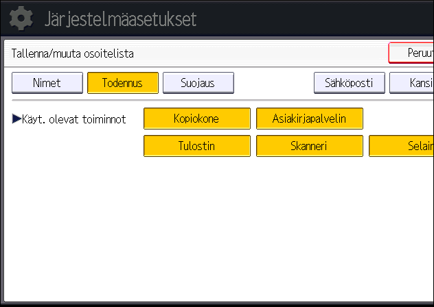 Käytettävissä olevien toimintojen rajoittaminen 6.