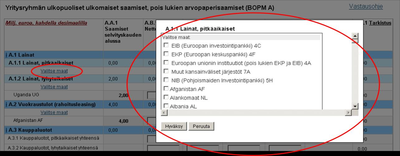 5 (7) Edellisen kuukauden loppusaldot (Saamiset/velat selvityskauden lopussa) siirtyvät automaattisesti seuraavan kuun alkusaldoiksi (Saamiset/velat selvityskauden alussa). Kuva 4.