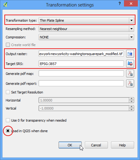 16. Once the process finishes, you will see the georeferenced layer loaded in