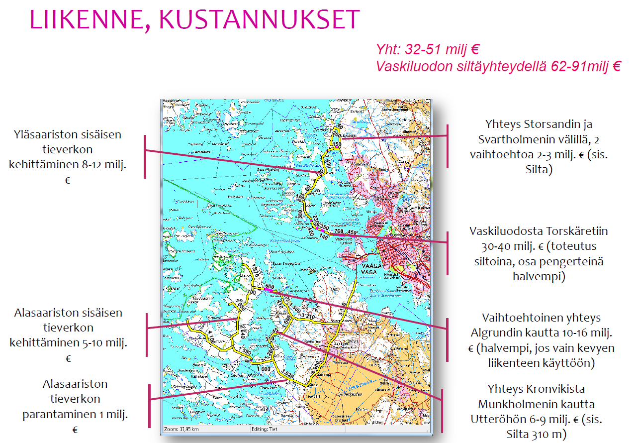 Saaristokaupunkia ja pohjoinen vihreäsaariston muilta osin tiivistyvää ja osin vakituiseksi muuttuvaa loma-asumisen aluetta hyvän