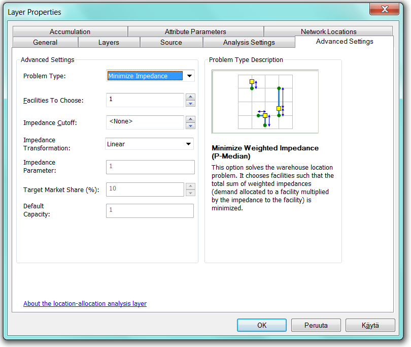 28 7. Avataan Layer Properties -painikkeella. Mennään Analysis Settings -välilehdelle ja valitaan Impedance-kohtaan haluttu impedanssiattribuutti.