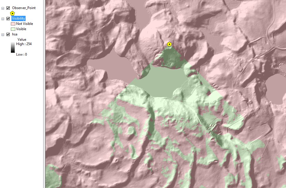 Avataan työkalu: ArcToolbox Spatial Analyst Tools Surface Visibility. 2.