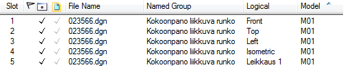 Piirustuksen kuvannot (kokoonpano liikkuva runko) Piirustus liikkuvan rungon kokoonpanolle on tehty kopioimalla kokoonpanon
