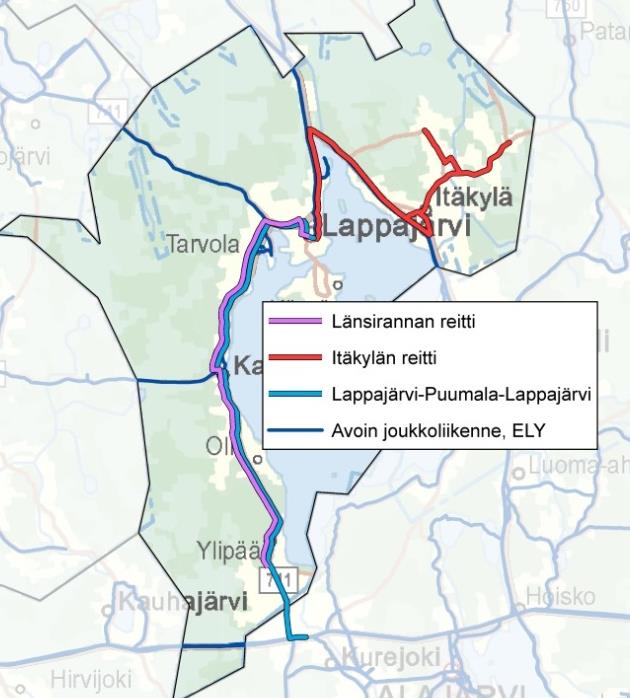 Kuljetusoppilaista 75 % kulkee koulumatkansa linja-autolla. Muut kuljetusoppilaat tekevät matkansa joko pelkästään taksilla tai aamuisin taksilla ja iltapäivisin linja-autolla.