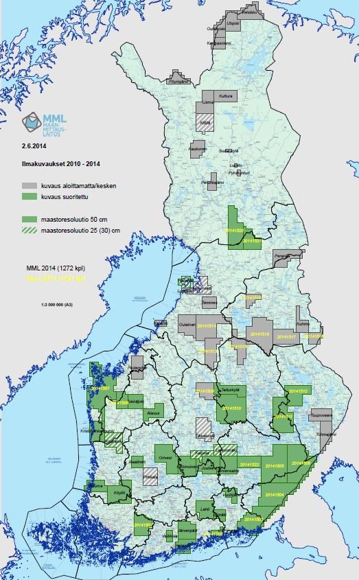 Maanmittauslaitoksen avoimet maastotiedot - ortokuvat Koko maan