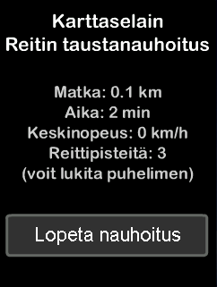 Noudattamalla em. ohjeita taustanauhoitus mahdollistaa jopa useiden tuntien mittaisten reittien nauhoittamisen hyvinkin edullisilla laitteilla ja vähäisillä muistiresursseilla.