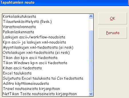 1.14 Tiliotteen oletustiliöintitavan muutos Toukokuu 2015 11 (29) Valittaessa Tito Avaa tiliote -toiminnossa valintalistalta uusi käsittelemätön tiliote, ohjelma hakee Tapahtumien kirjaustaso ja