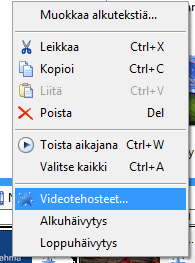 Kuva 21. Tehosteita löytyy monenlaisia, ja Nopeuta, kaksinkertaiseksi -tehosteella saamme leikkeen nopeutta nostettua.