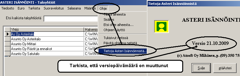 1 PÄIVITYKSEN ASENTAMINEN Suosittelemme päivityksen asentamista netistä, jotta saat aivan uusimman ohjelmaversion. Jos käytät cd:tä, laita se asemaan ja sulje ohjelma.