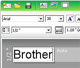 P-touch Editor Lite LANin käyttäminen Käynnistä P-touch Editor Lite LAN. 1 2 Kirjoita tarran teksti P-touch Editor Lite LANissa.