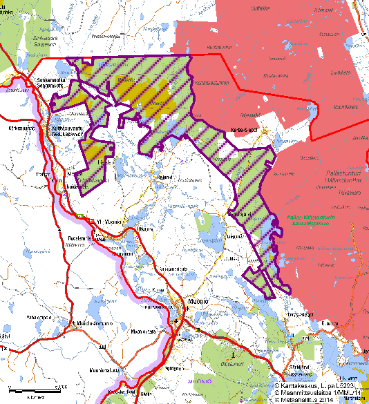 Ylimuonion käyttösuunnitelman alue Kunta ja Metsähallitus sopivat suunnittelun käynnistämisestä, työryhmän koolle kutsumisesta ja suunnittelualueen alustavasta rajauksesta marraskuussa 2013 Alueeseen