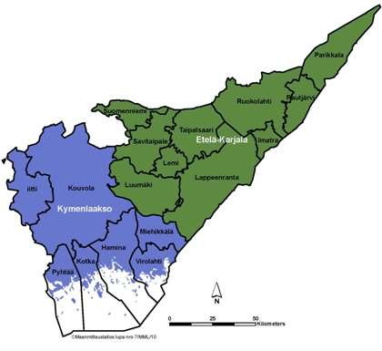 KAAKKOIS-SUOMI KYMENLAAKSON maakunta 181 882 as. (2011 ennakko) Kouvolan seutukunta 94 637 as.