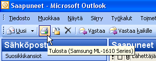 7.6.4.2 Tulostusasetusten valinta Tekstimuotoisen viestin ja HTML-muodossa olevan viestin tulostaminen poikkeaa toisistaan hieman. Outlook käsittelee tekstitiedostoa eri tavalla.