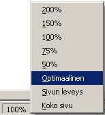 - 95 Nauhoitettava toiminto on yksinkertainen, mutta valaisee nauhoituksen periaatteet. OpenOfficen zoomauskerroin näkyy näytön alareunassa ohjelman tilarivillä.