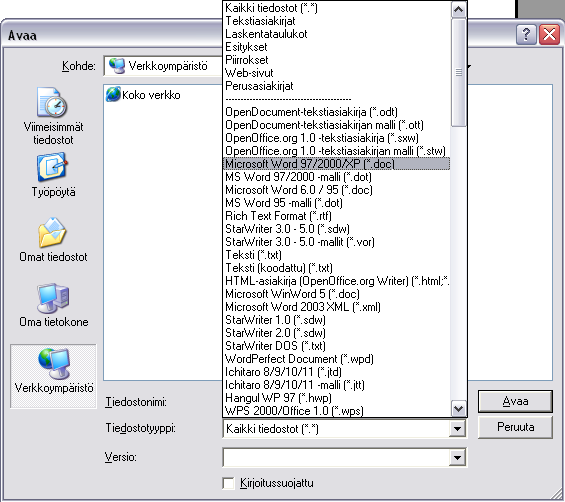 - 111 Basic-ohjelmointiominaisuuksia, yhteentoimivuus kärsii, koska Word ei suorita OpenOfficen Basic-ohjelmakoodia.